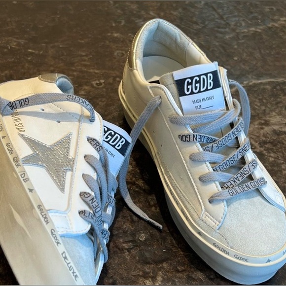 Golden Goose Hi Star Sneaker White, Silver, Ice, Platinum NIB Auth - Picture 3 of 9